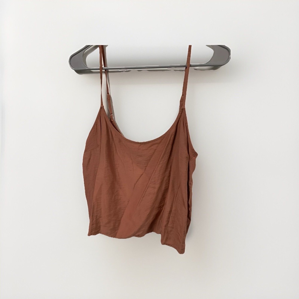 Madewell Drape Weave Cropped Tank Top L Red Orange Brick